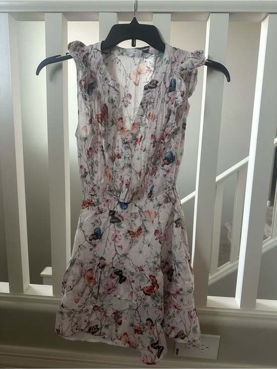 Steve Madden Dresses & Skirts - Steve Madden White Mini Dress with Multicolor Butterfly Floral Print